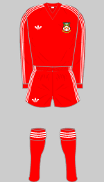 wrexham 1976-77 adidas kit for european cuo winners cup